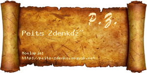 Peits Zdenkó névjegykártya